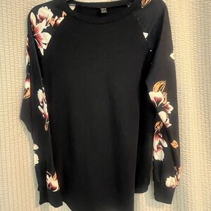 Floral Sleeve Dark Navy Shirt